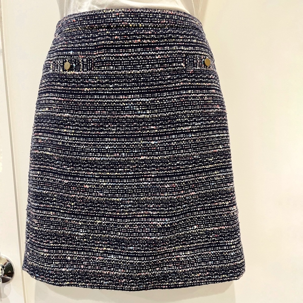 The Limited Mini Skirt in Navy/Multi-color (Tweed look)